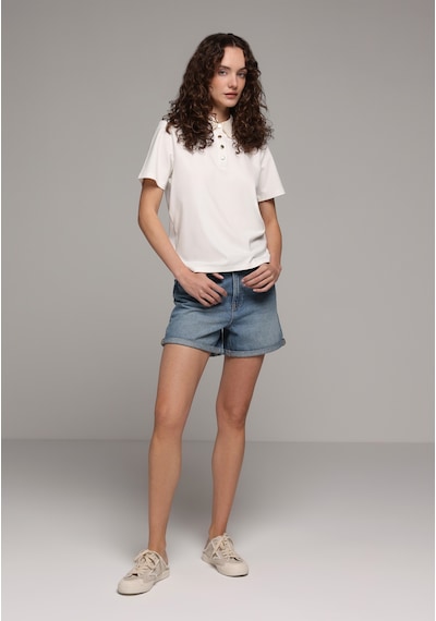 Colin's Colins Regular Fit Polo Yaka Düz Kadın Beyaz Kısa Kol Tişört Cl1082277 Q1.v2 Ofw