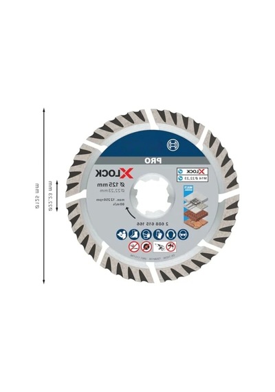 Evrensel Elmas Kesme Diski, 12,5 Cm, X-lock