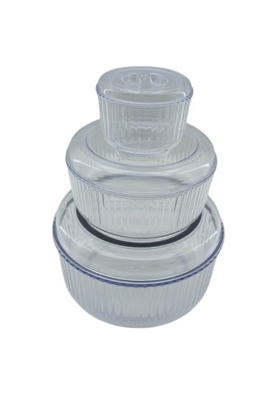 Cenoa Crystal Ware F-402 Saklama Kabı 350ml 4750ml 3100ml 1300 3 Adet Set Mika Yuvarlak - 12'li Paket Diğer