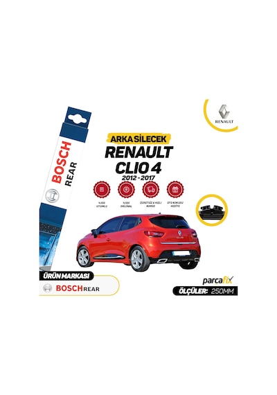 Renault Clio 4 Bosch Rear Arka Silecek 2012-2017 Renault Clio 4 Bosch Rear Arka Silecek 2012-2017