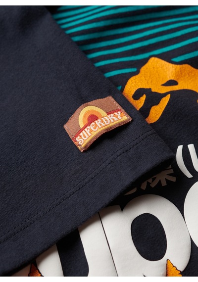 Superdry Bisiklet Yaka Baskılı Lacivert Erkek T-shirt M1011911a98t Great Outdoors Nr Grap