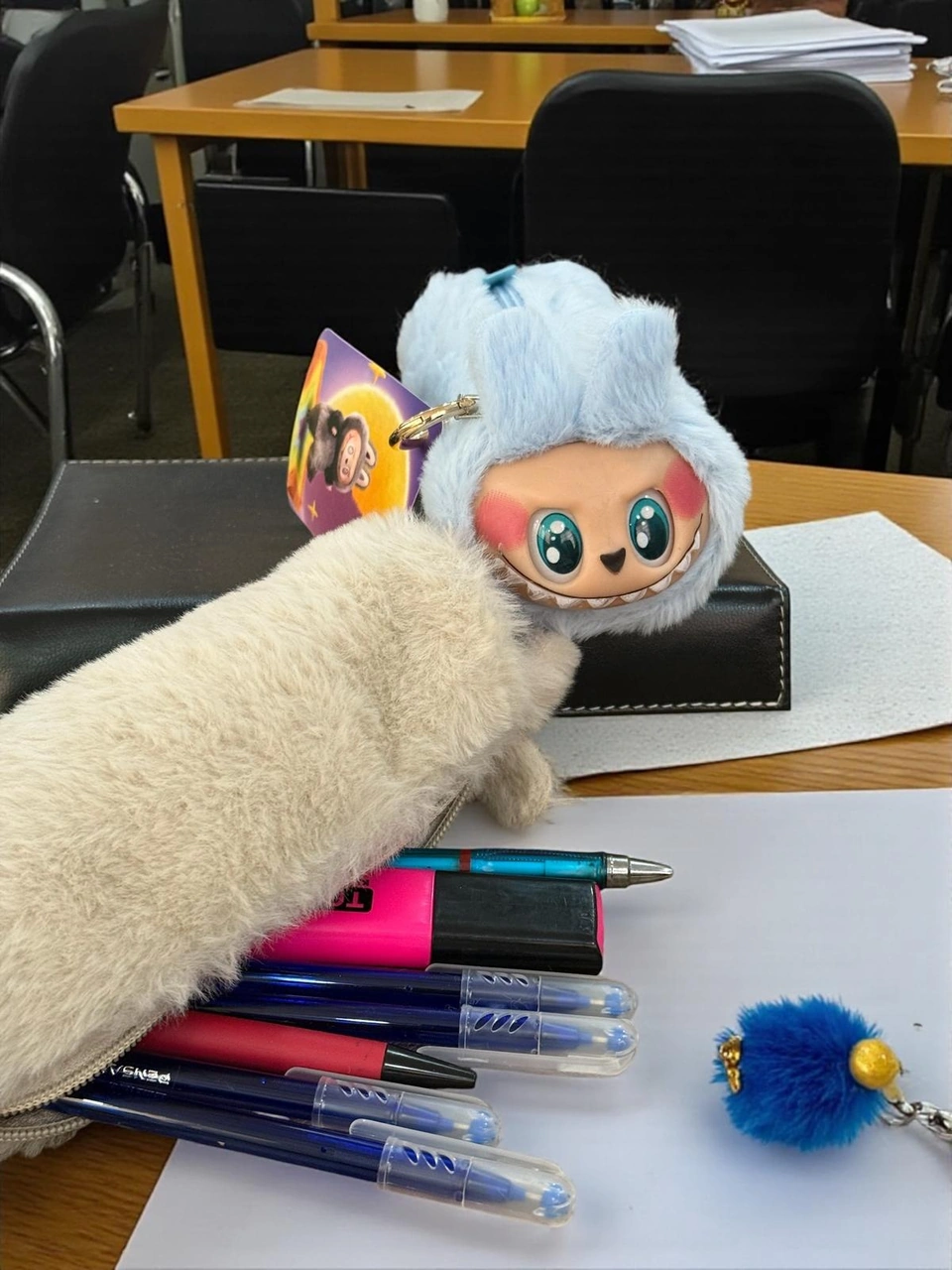 Labubu Anahtarlık Ve Kalemlik Bir Arada Yeni Model Oyuncak Peluş Çok  Renkli