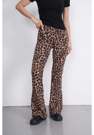 Penyebizden İspanyol Paça Tayt Pantolon-leopar Leopar