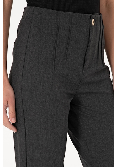 U.S. Polo Assn. Kadın Antrasit Carrot High Waist Fit Kanvas Pantolon 50309121-VR006
