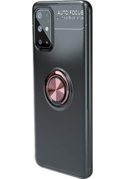 Samsung Galaxy Uyumlu S20 Plus Kılıf Yüzüğü Stant Ve Araç Tutucu Olabilen Şık Esnek Premium Silikon Kapak Ryc/ravel Siyah - Rose Gold