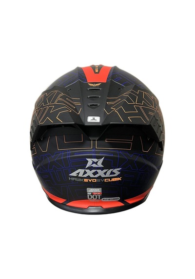 Axxis Hawk SV Evo Cubik C4 Matt Fluor Motosiklet Kaskı Siyah Turuncu