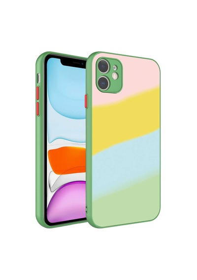 Ardemix Apple Uyumlu iPhone 11 Kamera Korumalı Renkli Thtterli X-cam Kılıf-no10 No10