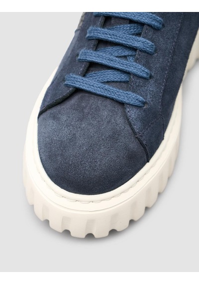Süet Bağıcıklı Kroko Lacivertkadın Sneaker Ayakkabı Lacivert