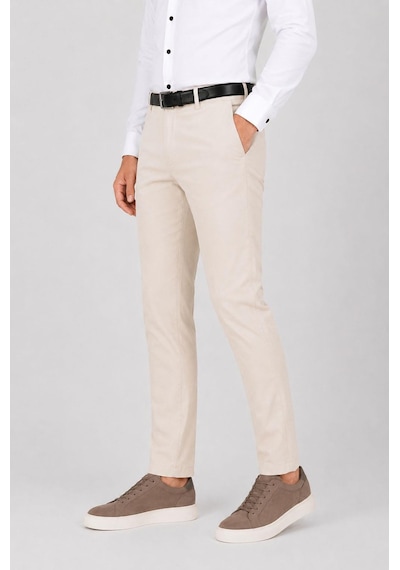 Classics Men Caserta Slim Fit Likralı Boru Erkek Kumaş Pantolon - 7712 Krem
