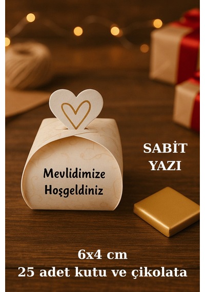Gold Madlen Sütlü Çikolatalı Mevlid Hediyesi - Mevlüt Hediye - Dağıtmalık Hediye 25 Adet