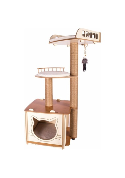 Pati Homes Lâl Katlı Yataklı Kedi Tırmalama Evi XL 45 x 55 x 121 CM