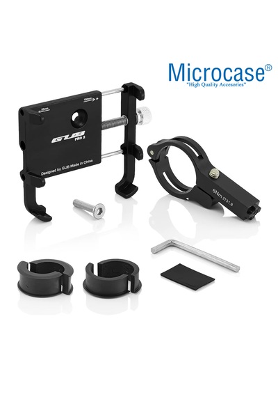 Microcase Pro 2 Alüminyum Ayarlanabilir Motosiklet Bisiklet Scooter Telefon Tutucu - Al5092 Siyah