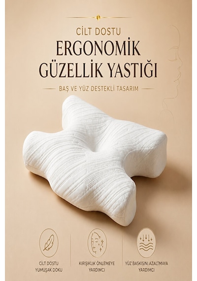 Cilt Dostu Kırışıklık Önlemeye Yardımcı Yüzünüzü Koruyan Güzellik Yastığı Beyaz