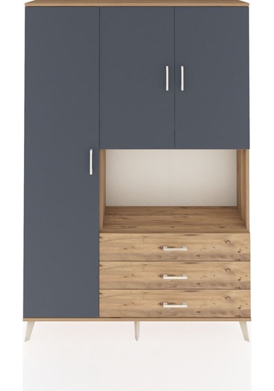 Arges Dolap 6 Raflı 3 Çekmeceli 3 Kapaklı 132x30x195 Çam-antrasit/çam Antrasıt/atlas Çam Arges Dolap 6 Raflı 3 Çekmeceli 3 Kapaklı 132x30x195 Çam-antrasit/çam Antrasıt/atlas Çam