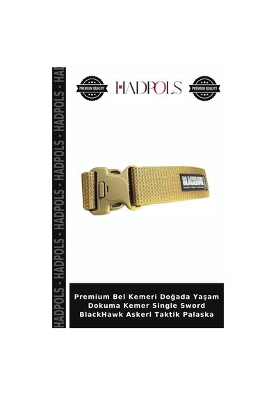 Hadpols Premium Bel Kemeri Doğada Yaşam Dokuma Kemer Single Sword Blackhawk Askeri Taktik Palaska Çok Renkli