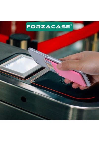 Forzacase Tüm Cep Telefonları İle Uyumlu 3m Yapışkanlı Silikon Cüzdan Kartlık Cep - Fc1179 Siyah