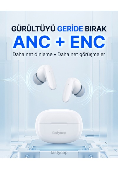 Bezos Snk-9005 Beyaz Anc & Enc Kablosuz Bluetooth Kulaklık 5.4 Kulak İçi Kulaklık Nıda