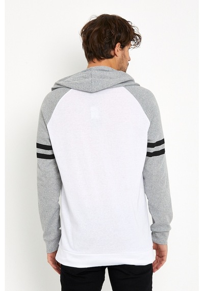 Kapşonlu Kol Baskılı Unisex Sweatshirt