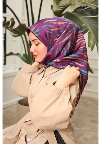 Silk Home Mürdüm Desenli Tivil İpek Eşarp 11432-04 Çok Renkli