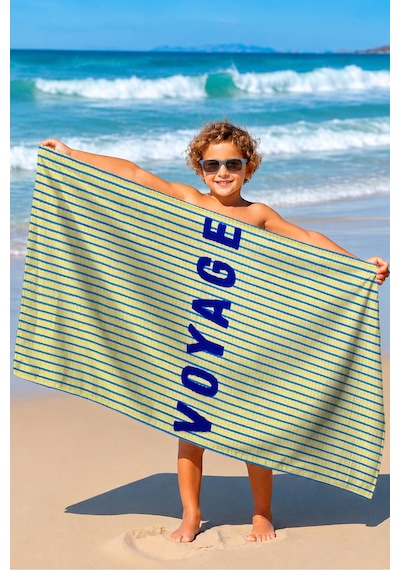 Çizgili Marine Yazı Detaylı Plaj Havlusu - Sarı Mavi Modern Nautical Hızlı Kuruyan Mikrofiber Havlu Uçuk Porselen Çizgili Marine Yazı Detaylı Plaj Havlusu - Sarı Mavi Modern Nautical Hızlı Kuruyan Mikrofiber Havlu Uçuk Porselen