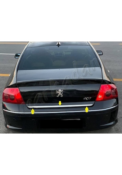 Peugeot 407 Krom Bagaj Alt Çıta 2004-2010 Paslanmaz Çelik