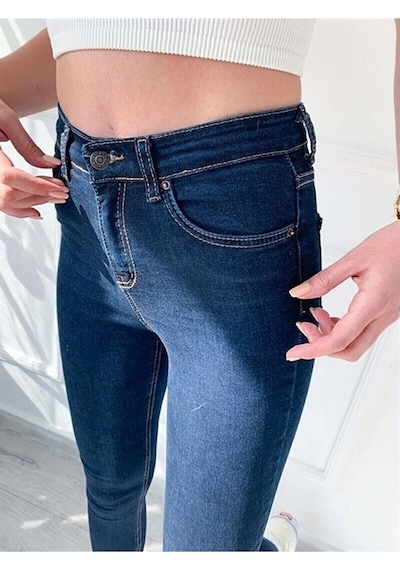 Lavajeans Elena Full Likralı Kışlık Kalın Kumaş Koyu Mavi Skinny Jean Pantolon-beden Tablomuza Bakınız Koyu Mavi 111 Koyu Mavi