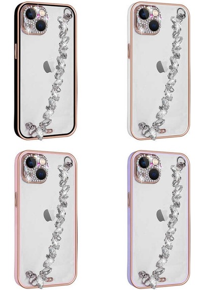Apple Uyumlu iPhone 13 Taş Süslemeli Kamera Korumalı El Tutamaçlı Zore Blazer Kapak