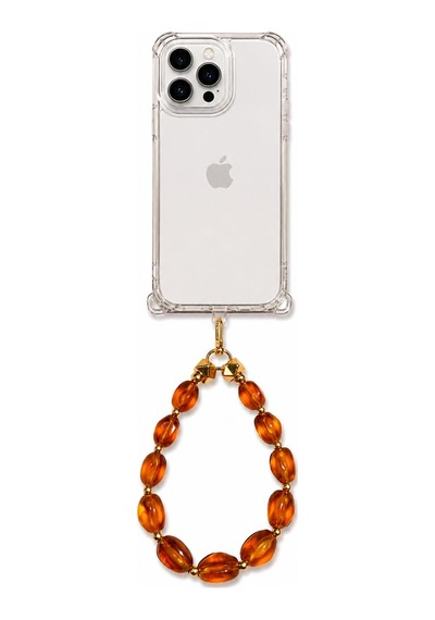 Iconic Kehribar Telefon Askısı, Boncuklu Telefon Charmı Ve Çanta Aksesuarı