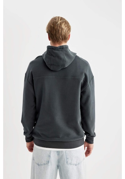 Defacto Comfort Regular Fit Rahat Kalıp Kapüşonlu Basic Sweatshirt B4446AX24SPGN1082 Yeşil