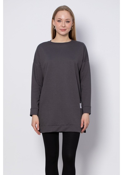 Barrels And Oil Bisiklet Yaka Mevsimlik Sweatshirt - Antrasit-Antrasit