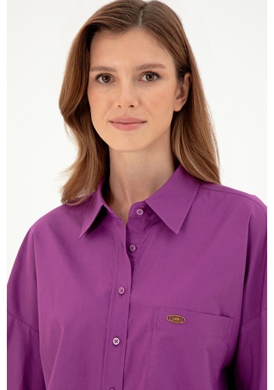 U.S. Polo Assn. Kadın Menekşe Uzun Kollu Tunik Gömlek 50297115-VR037 U.S. Polo Assn. Kadın Menekşe Uzun Kollu Tunik Gömlek 50297115-VR037
