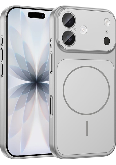 Apple Uyumlu iPhone 17 Kılıf Magsafe Şarj Özellikli Kamera Korumalı 17 Serisi Dönüşüm Kapak Gümüş