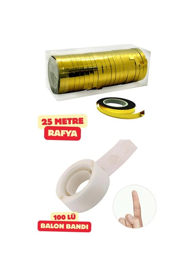 Gold Balon Rafyası Ve Balon Bandı Balon İpi Doğum Günü Süs Ve Malzeme Tüm Yaşlar