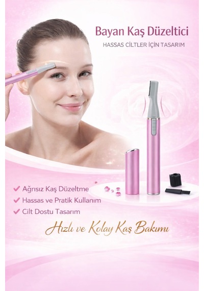 Pilli Kulak Burun Kılı Temizleme Aleti Pembe, Ağrısız Ve Hassas Kullanım