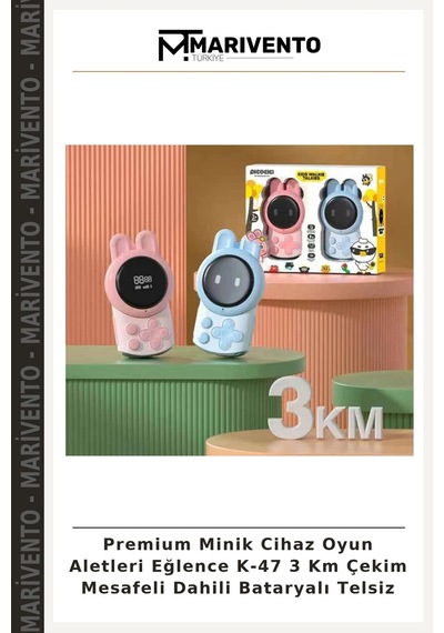 Premium Minik Cihaz Oyun Aletleri Eğlence K-47 3 Km Çekim Mesafeli Dahili Bataryalı Telsiz