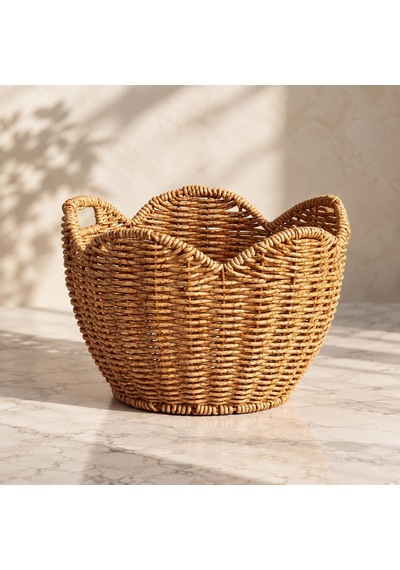 Rattan Hasır Sepet Dekoratif Ekmeklik Meyvelik Sunum Organizeri