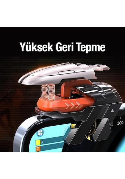 Ayrex Coofbe 2 Adet Set Telefon Oyun Tetik Seti Mekanik 6 Parmak Pubg Joystick Tetik Tuşu Yüksek Hassasiyetli