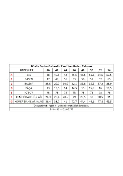 Balins Kadın Büyük Beden Gabardin Pantolon Mavi