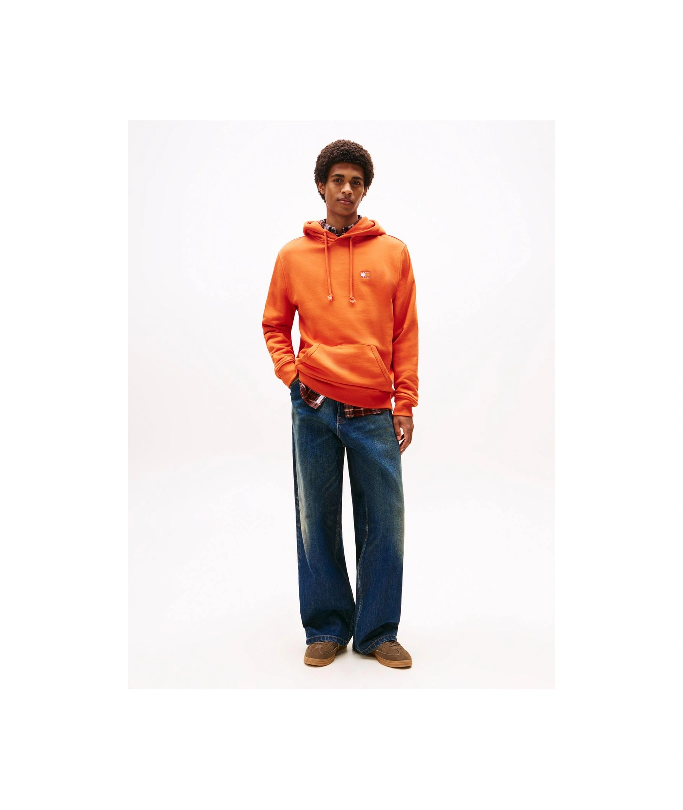 Tommy Hilfiger Tjm Reg Badge Turuncu Erkek Hoodie Ext-10148 Turuncu