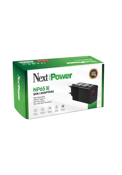 NextPower NP65W Hızlı Şarj Adaptörü NextPower NP65W Hızlı Şarj Adaptörü