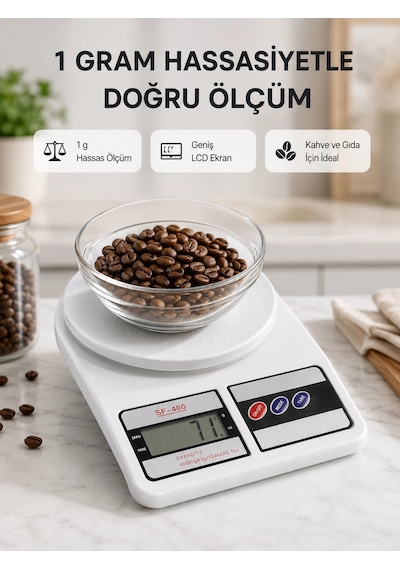 Lcd Ekranlı Hassas Dijital Mutfak Terazisi - 5kg Kapasite, 1g Hassasiyet Yeni Nesil