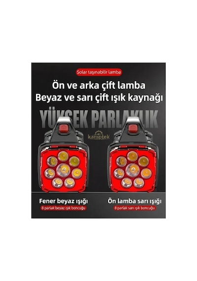 Fonksiyonel Işıldak El Feneri Fener İkaz Lambası Kamp Çadır Outdoor Lamba Işıldak Çok Renkli