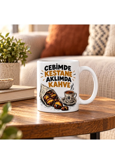 Ny Joy Sonbahar Cebi Tasarımlı Porselen Kupa - Model 832 Nyjoybz