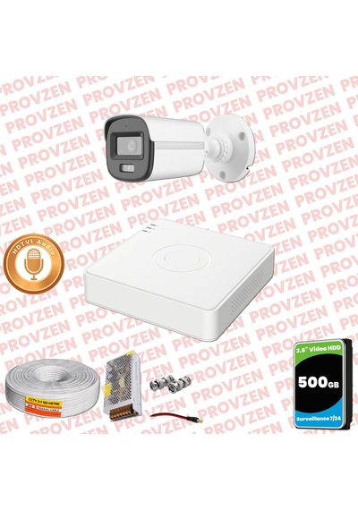 Provzen Hikvision 1'li Full Hd Güvenlik Kamerası Set 7/24 Renkli, Mikrofonlu, Olay Anında Bildirim