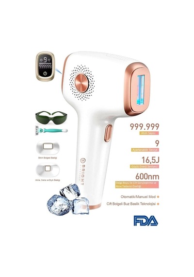 Bright Be-9030 Buz Lazer Ipl Epilasyon 999.999 Atım Otomatik/manuel Mod Ağrısız Vücut Yüz Cihazı