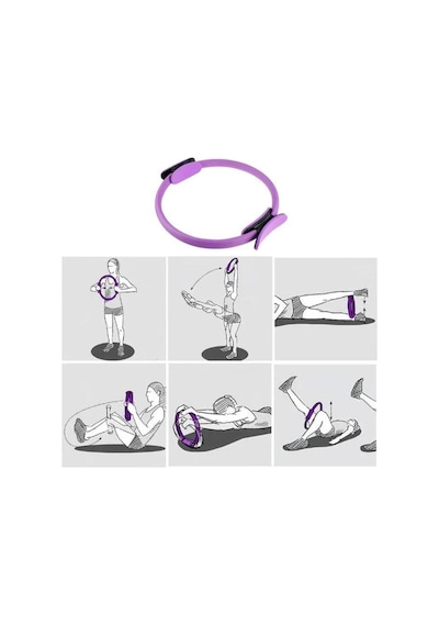 Pilates Çemberi Kaymaz Tutma Pedli Yoga Plates Egzersiz Halkası Ring İç Bacak Kalça Hareket Bandı Mavi-mor - 801004256