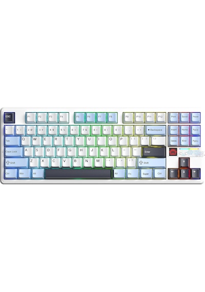 Aula F87 Pro V2 Mekanik Rgb Tkl Star Vector Switch Kablosuz Makrolu Hot Swap Klavye Lacivert