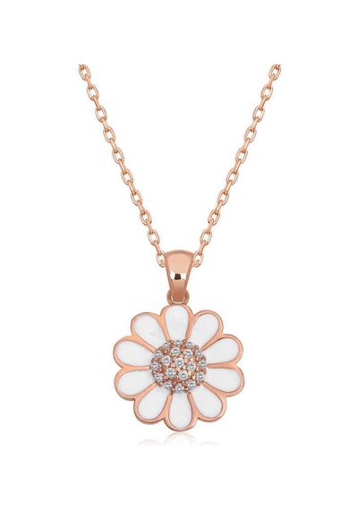 Gümüş Rose Papatya Kadın Kolye Gümüş Gümüş