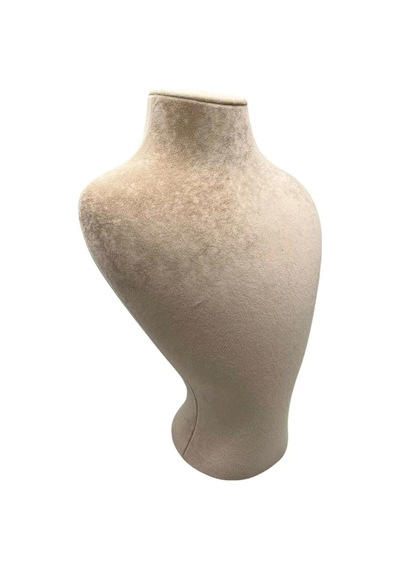 Yerli Üretim Zeus Model Süet Kumaş Sütlü Kahve Renk 29/ 22 Cm Takım Kolye Sergileme Mankeni Çok Renkli