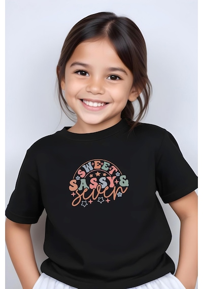 Fyk Kids Kız Çocuk Sweat Sassy Baskılı Tişört Siyah